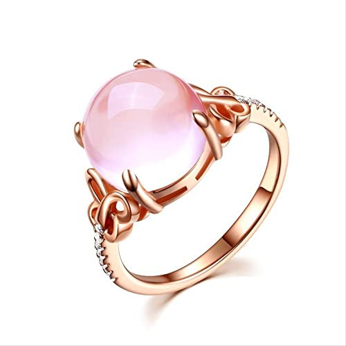 925 Gioielli Anello di Rosa al Quarzo Anello di Rosa Anello Gioielli ridimensionabile
