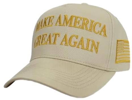 eBoutik - Weiße MAGA USA American Baseball Cap - Bestickter Präsident Donald Trump Hut - Make America Great Slogan Hat - Verstellbares Unisex-Kostüm, weiß, Einheitsgröße