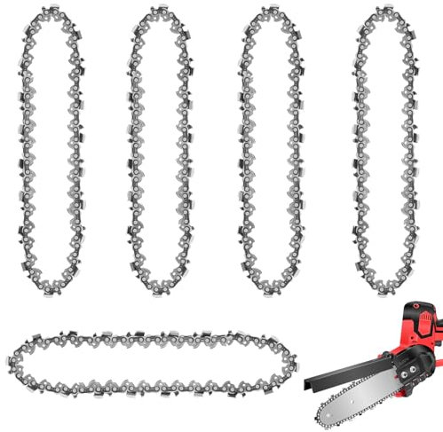 Pamtns 5 Pièces Chaine de Tronconneuse 6 Pouces Saw Chaîne de la Chaîne de Scie Chaînes de Tronçonneuse Mini Chaineau de Poche 1/4 37 TG Guide Maillons d'Entraînement pour Travail du Bois