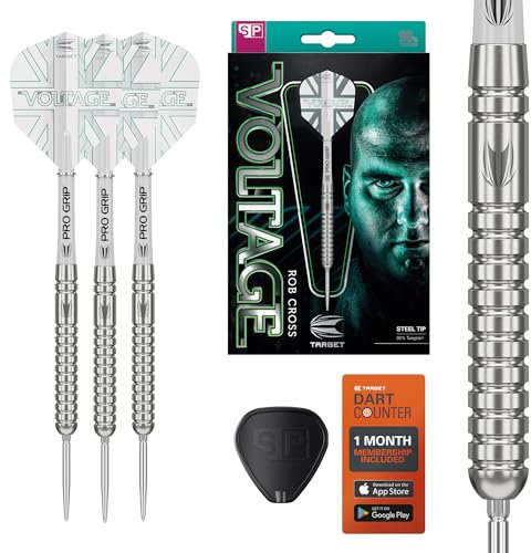 Target Darts Rob Cross Generation 1 Steel Tip Darts, Dart-Set aus 90% Wolfram, 23G | G1 Player Edition Darts mit Swiss Points, Pro Grip Shafts, Nr. 6 Dart Flights & SP Tool
