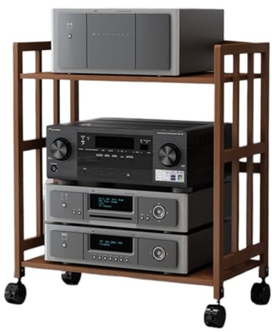 2/3/4/5 Livelli Mobile Giradischi e Porta Vinili Laminato Regolabile，Mobiletto Portaoggetti Multimediale Mobile Angolare，Adatto per Il Soggiorno L'ufficio(50 * 38 * 77cm)