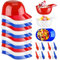 12 Pezzi Coppette Gelato con Cucchiaio, Ciotole di Gelato con Cucchiai Casco da Baseball Coppe Gelato Plastica Ciotola da Dessert Gelato per Cibo, Frutta, Gelato, Famiglia, Campeggio (3 Colori)