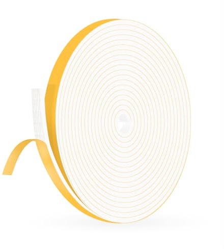 YIMIKI Mousse Fenetre Isolation 9mm x 3mm, Adhésif à Forte Adhérence, 15M | Mousse fine anti-bruit, bloque lumière et poussière. Pour fenêtres, portes et interstices. Autocollant, amovible, sans résidu
