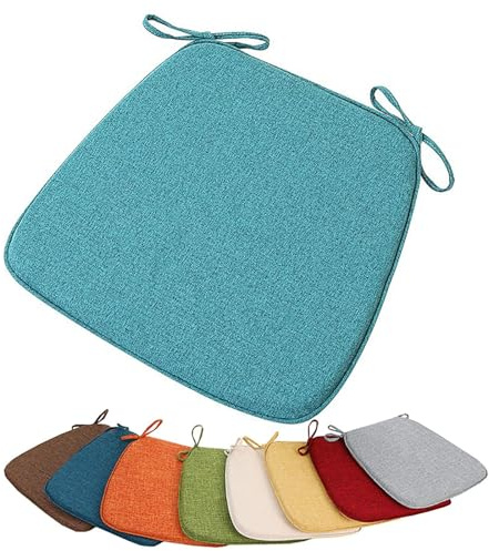 PLCIVSA Stuhlkissen Halbrund 38×35/40×38/42×40cm Leinen Sitzpolster mit Memory-Schaum Sitzauflage Sitzpolster rutschfest Waschbare Abnehmbar,für Indoor/Outdoor,Küche,Büro(A4,1pc：40x38cm/16x15in)