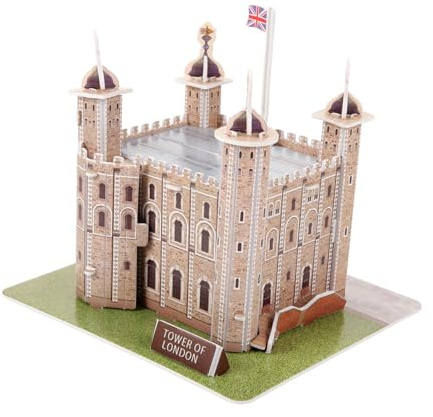 3D-London Turm Papierpuzzle für Kinder, Khakifarben, 1 Satz | Lernpuzzle zum Spielen und Lernen, Architekturmotiv, für Unterhaltung, aus Papier, Anspruchsvoll