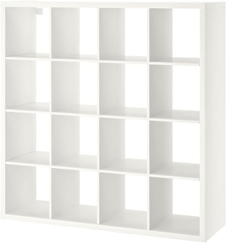 ZRIZAURA KALLAX 16 Cube White Storage Shelf Shelving Unit 147x147 cm – Large Bookcase Display Cabinet, Modular Storage Organizer for Living Room Bedroom Office Furniture