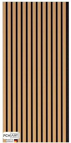 PCH[art] Wandpaneele Akustik – Buche Dekor in 2750x400 mm – Schallabsorbierende Holzpaneele für stilvolle Wandgestaltung – Ideal für Büro, Wohnzimmer & Aufnahmestudios