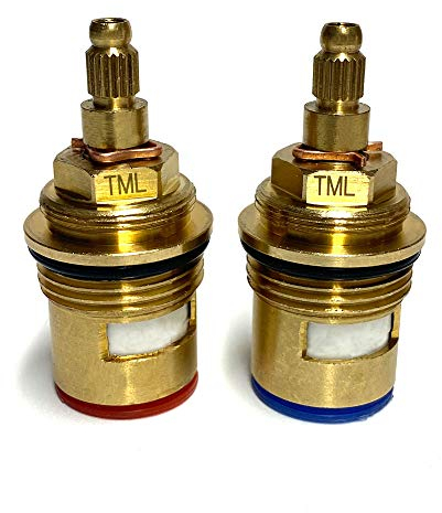 Damixa kompatibel Bad 3/10,2 cm Wasserhahn Ersatz-Ventil, Vierteldrehung, Messing, Keramikscheibe Einsatz GLAN