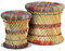 vidaXL 2X Hocker mit Chindi-Details Handgefertigt Sitzhocker Beistelltisch Couchtisch Blumenhocker Dekohocker Fußhocker Wohnzimmer Bambus