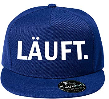 OwnDesigner Läuft Baseball Cap - Unisex Mütze, Kappe für Herren und Damen, einfarbige Basecap, rundum geschlossen (408-Cap5P-4Blau)