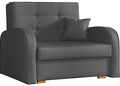 Mirjan24 Schlafsofa Viva Gold I mit Bettkasten, einsitzer Polstersofa mit Schlaffunktion inkl. Kissen, Bettsofa, Farbauswahl, Wohnlandschaft (Kronos 22)