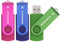 SIMMAX Chiavetta USB 3 pezzi 64GB Pen Drive Girevole USB 2.0 Unità Memoria Flash (64GB Rosa Blu Verde)