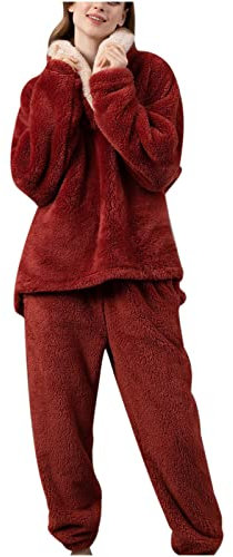 Susenstone Ensemble Pyjama Femme Hiver Chaud Pyjama Flanelle Chic Robe De Chambre Chemise De Nuit Pas Cher VêTements De Nuit