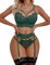 Lucyme Outfit Damen Frauen Unterwäsche Dessous Reizwäsche Set Nachthemd G-String Babydoll Lingerie Bralette Spitze Sexy Kleid Damen Erotisch Grün XL