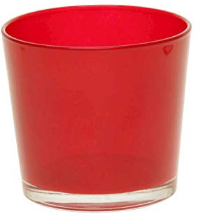 innaGLAS Bougeoir Alena en Verre, vin Rouge, 12,5cm, Ø13,3cm - Photophore/Vase Conique