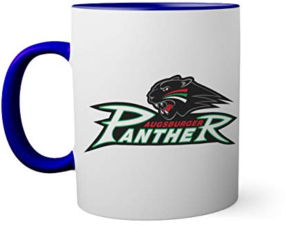 Ice Hockey Team Augsburger Panther Eishockey Tasse innen und am Henkel dunkelblau außen weiß 330ml