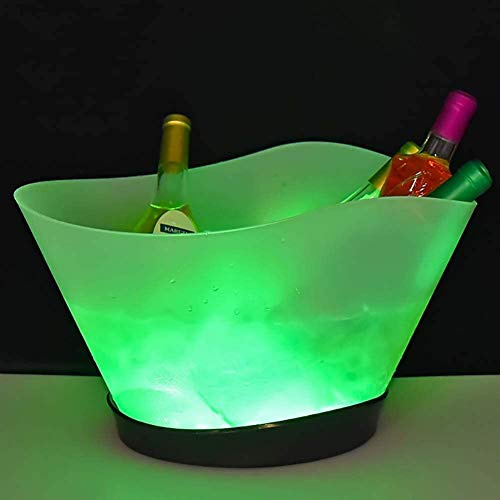 ESGT Seau À Glace LED Seau À Glace Lumineux De Grande Capacité De 12 litres avec 7 Couleurs Changeantes Rechargeable Champagne Vin Boissons Bière Seau À Glace Party Bar Accueil