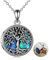 YAFEINI Baum des Lebens Medaillon Halskette Sterling Silber Abalone Muschel Baum des Lebens Medaillon Halskette, die Bilder für Frauen Schmuck hält