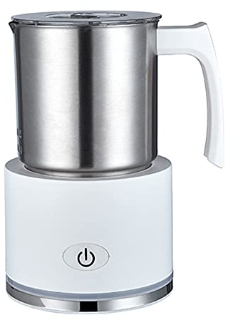 AIZYR Espumador De Leche Eléctrico - Máquina Automática De Espuma De Leche Vaporera De Leche Fría O Caliente con Operación De Un Botón para Café, Chocolate Caliente, Café con Leche,Blanco,110V