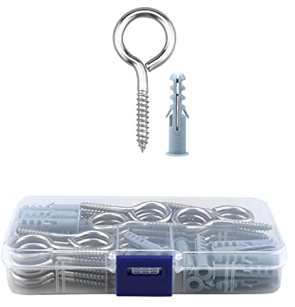 Lemiyoo Lot de 30 vis à œillet en acier inoxydable 304 pour fixation et fixation du bois, jardin, intérieur et extérieur (M4/M5/M6) (M4 x 50)