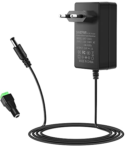 SHNITPWR 24V Netzteil 24V 1A Universal Netzadapter AC 100V ~ 240V auf DC 24V 1A 24W Transformator Power Supply mit Steckers 5,5x2,5mm für LED-Strip Streifen CCTV Sicherheitssystem LCD Monitor Drucker