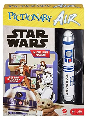 Mattel Games HHM49 - Pictionary Air Star Wars (deutsche Version), Scharade, Zeichen-Spiel zum Verbinden mit dem Smartphone oder Tablet, Familien-Spiel für Erwachsene und Kinder ab 8 Jahren