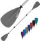 ALPIDEX 2 in 1 Paddel SUP Kajak Verstellbar Leicht Doppelpaddel Teleskoppaddel 160-207cm Aluminium Stechpaddel Stand Up Paddle Board Kajakfahren, Farbe:grau