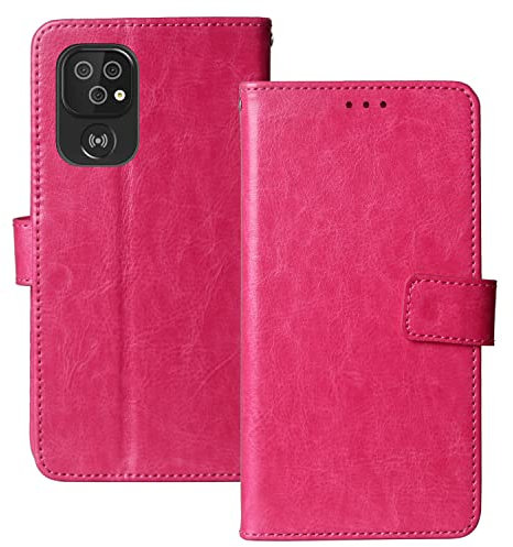 Lankashi Stand Premium Retro Business Flip Leather Case Protector Bumper For Doro 8100/8100 Plus / 8110/8110 Plus / 8210/8220 / 8200/8200 Plus TPU Silicone Protection Phone(Rose)