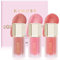 Soft Pink Gel-Cream Blush Trio, Liquid Blush for Cheeks, Weightless, Long-Wearing, Smudge Proof, Natural-Looking, Dewy Finish, Skin Tint Fcae Makeup, 0.42 Fl Oz (love peach)