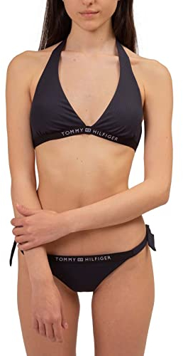 Tommy Hilfiger Damen Bikinitop Triangle Herausnehmbare Polster, Schwarz (Black), S