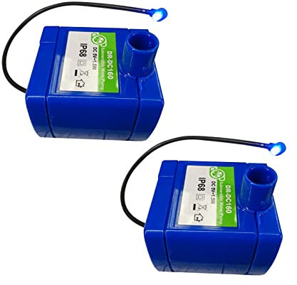 JOJOCY DR-DC160 Lot de 2 pompes à eau pour animaux de compagnie, arrêt automatique, fontaine à eau, chat, chien