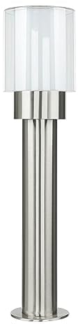 Licht-Erlebnisse Wegeleuchte aus Edelstahl in Chrom IP54 Hof Garten 50 cm hoch E27 blendarm Modern stilvoll kleine Stehlampe Outdoor