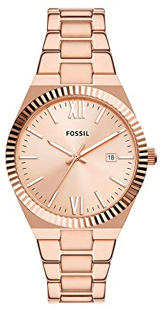 Fossil Scarlette Montre pour femmes, mouvement à quartz, bracelet en acier inoxydable ou en cuir