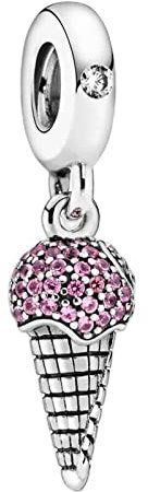 BEEUVIP Damen Eis Dangle Charm Anhänger für Armband 925 Sterling Silber Geburtsstein Charms Beads passend für Armband