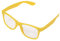 Miobo Sonnenbrillen Party Brillen 1980 style Retro Atzen Nerdbrille Hornbrille Sonnenbrille oder Klarglas Schwarz (Gelb Klarglas)