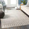 Livabliss Oslo Teppich Wohnzimmer Boho, großer Teppich Schlafzimmer 120x170 cm - Teppich für Esszimmer mit geometrischem Muster, Skandinavischer Wohnzimmerteppich modern in Weiß und Grau