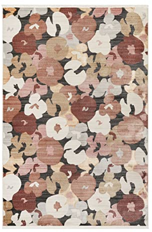 Wecon Home Moderner Esprit Teppich Kurzflor für Wohnzimmer, Schlafzimmer und Kinderzimmer – Agneta (120 x 170 cm, Mehrfarbig)