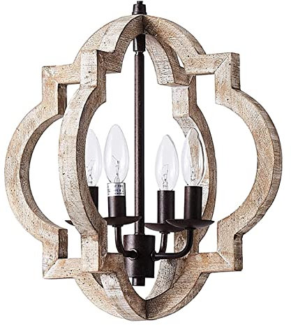 WJIHUYU Lámpara de araña rústica,Lámpara Colgante de Estilo rústico,Lámparas de araña de Hierro Vintage de 4 Luces Que cuelgan del Techo Lámparas para el Comedor Dormitorio Sala de Estar Vestíbulo