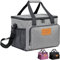 Insulated Portable Food Cooler Picnic Bag Large Capacity Waterproof Material, Lightweight Easy to Carry & Clean for Camping, BBQ, Travel Outdoor Activities (Size: 15 Liter, Grey)