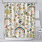 AIBIIN 180x180cm Champignon Rideau de Douche Boho Floral Lavable Tissu Rideaux de Bain Hippie des années 70 des années 80 Funky Groovy esthétique rétro Rideaux pour Salle de Bain avec 12 Crochets