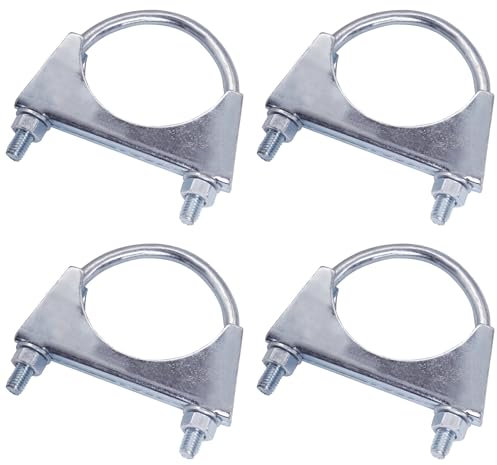 SKIR'CO (4 pièces) Colliers de serrage pour tuyaux de 80 mm de diamètre, colliers de serrage en U, supports de tuyaux zingués