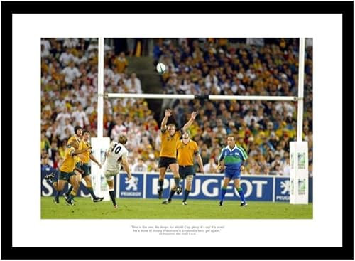 Home of Legends Framed Jonny Wilkinson England 2003 World Cup Final Drop Goal 18x12 inch Photo