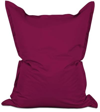 Lumaland Riesen-Sitzsack XXL 140x180 cm | Wasserfestes Indoor & Outdoor Liegekissen mit über 3 Mio. anpassungsfähigen EPS-Perlen | Bean Bag mit waschbarem Bezug [Rotwein]