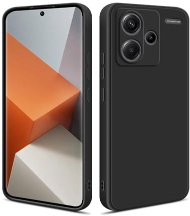 HSP Hülle für Xiaomi Redmi Note 13 Pro+ 5G, Silikon Handyhülle, Schwarz | Kameraschutz, matt, passgenaue Aussparungen, erhöhte Ränder, Handy Schutzhülle, Silikonhülle, Phone Cover, Silicone