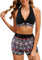 Tuopuda Costume Donna Due Pezzi Push Up Imbottito Reggiseno Costumi da Bagno Mare Halter Bikini Set a Spiaggia Piscina Curvy Pantaloncini da Bagno, Nero-C, S
