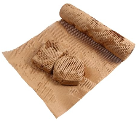 Rouleau de papier d'emballage nid d'abeille, 50 cm x 50 m, marron kraft, rouleau de papier bulle alternatif pour emballage cadeau, déménagement et expédition