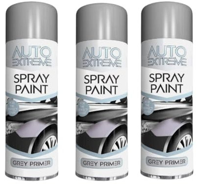 SDMAX All Purpose Gray Primer Spray Paint, Suitable for Wood, Metal, Plastic, and, Glass Surface, Fast Drying, Easy Application, Interior and Exterior Usage, 250ML (3 Pcs)