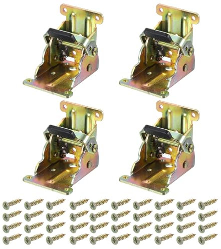 QUARKZMAN 4Stk Faltbar Haltewinkel 90° Selbstsichernde Scharniere Bein Beschläge Winkelstützen Verlängerung Haltewinkel für Tischbeine Mehrfarbig