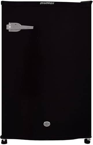 Syntrox Germany 126 l Retro Kühlschrank Biham | Hotelkühlschrank | Mini Kühlschrank, Schloss und Retrotürgriff, Leicht zu reinigen, LED Beleuchtung, Standfüße