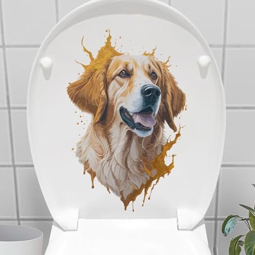 Dog Wall Art Stickers - Large Bathroom Waterproof Wallpaper Dogs Wall Decoration Lovely Dog Wall Decal for Living Room 1012